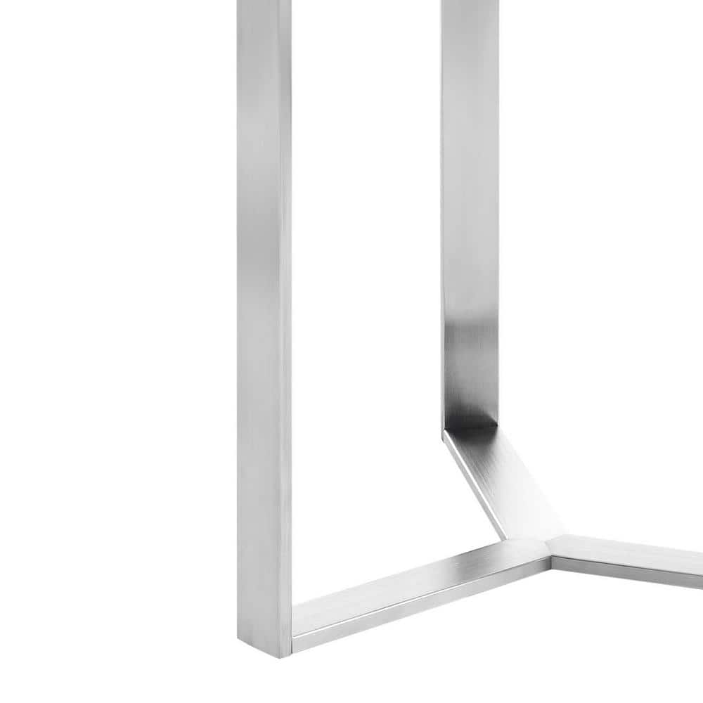 Silver Round Metal and Glass Accent Side Table
