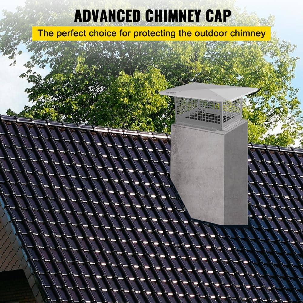 Silver Stainless Steel Adjustable Outdoor Chimney Cap with Mesh
