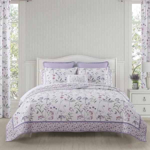 3-Pieces Nola Lilac Polyester Full/Queen Quilt Set
