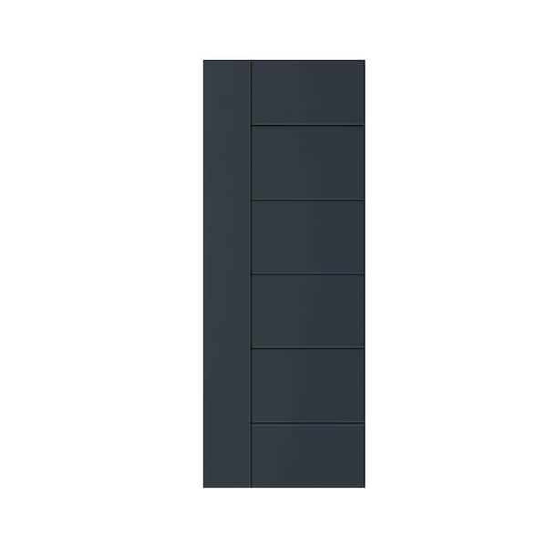 CALHOME Modern Classic 24 in. x 96 in. Charcoal Gray Stained Composite MDF Paneled Barn Door Slab