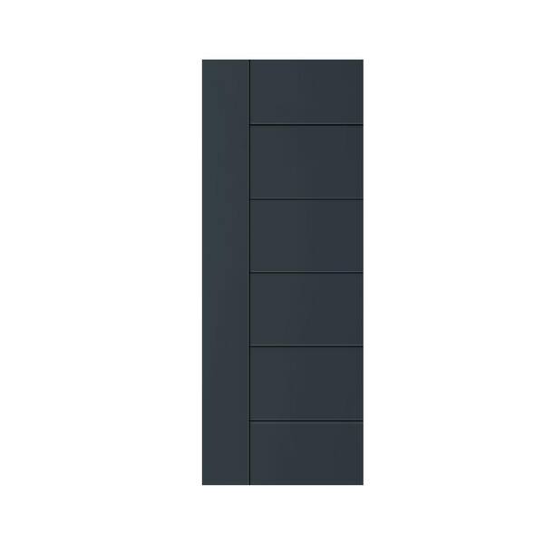 CALHOME Modern Classic 30 in. x 96 in. Charcoal Gray Stained Composite MDF Paneled Barn Door Slab