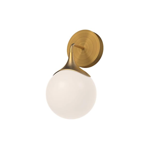 ALORA MOOD Nouveau 12-in 1 Light 40-Watt Aged Gold/Opal Matte Glass Vanity Light