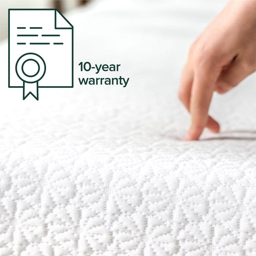 Queen White Memory Foam Mattress with Green Tea Infusion