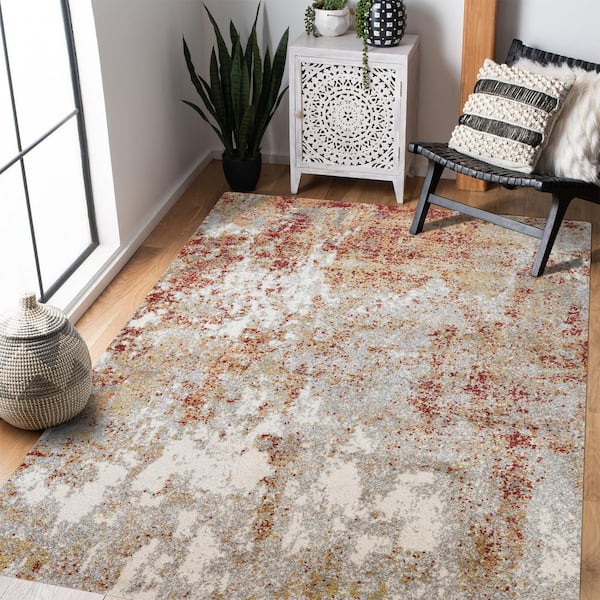 Amer Rugs Yasmin 2 x 3 Red/Cream Abstract Pattern Area Rug for High Traffic Living Room Dining Room Bedroom