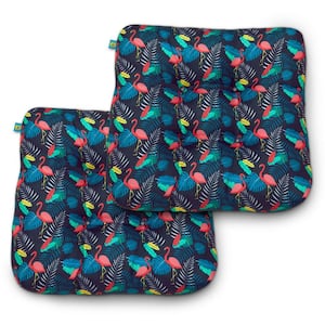 Duck Covers 19 in. x 19 in. x 5 in. After Party Flamingo Square Indoor/Outdoor Seat Cushions (2-Pack)