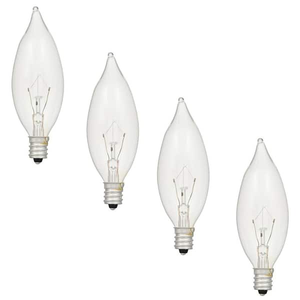 Sylvania 60 Watt Double Life B10 Incandescent Light Bulb in 2700K Soft White Color Temperature (4-Pack)