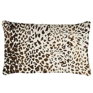 Sunbrella Espresso Leopard Rectangular Outdoor Corded Lumbar Pillows (2-Pack)