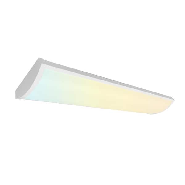 RUN BISON 4 ft. 54-Watt White Integrated LED Wraparound Light Shop Light 3500/4000/5000K And 4114/5192/6210Lumens