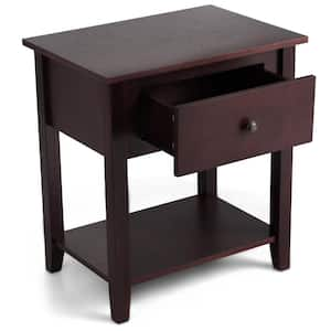 1-Drawer Brown Nightstand Beside Table Chest Sofa Table