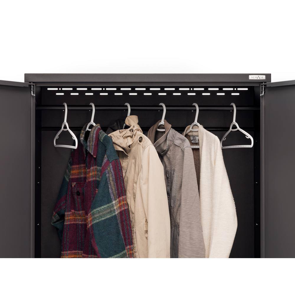 Deep Red 156" Steel Lockable Cabinet Set with Bamboo Worktop