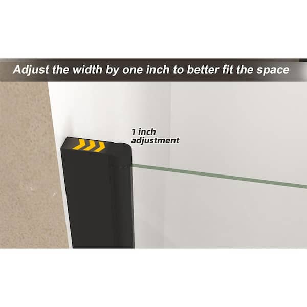 36-37 in. W x 72 in. H Pivot Frameless Shower Door in Matte Black with 1/4 in. (6 mm) Clear Tempered Glass