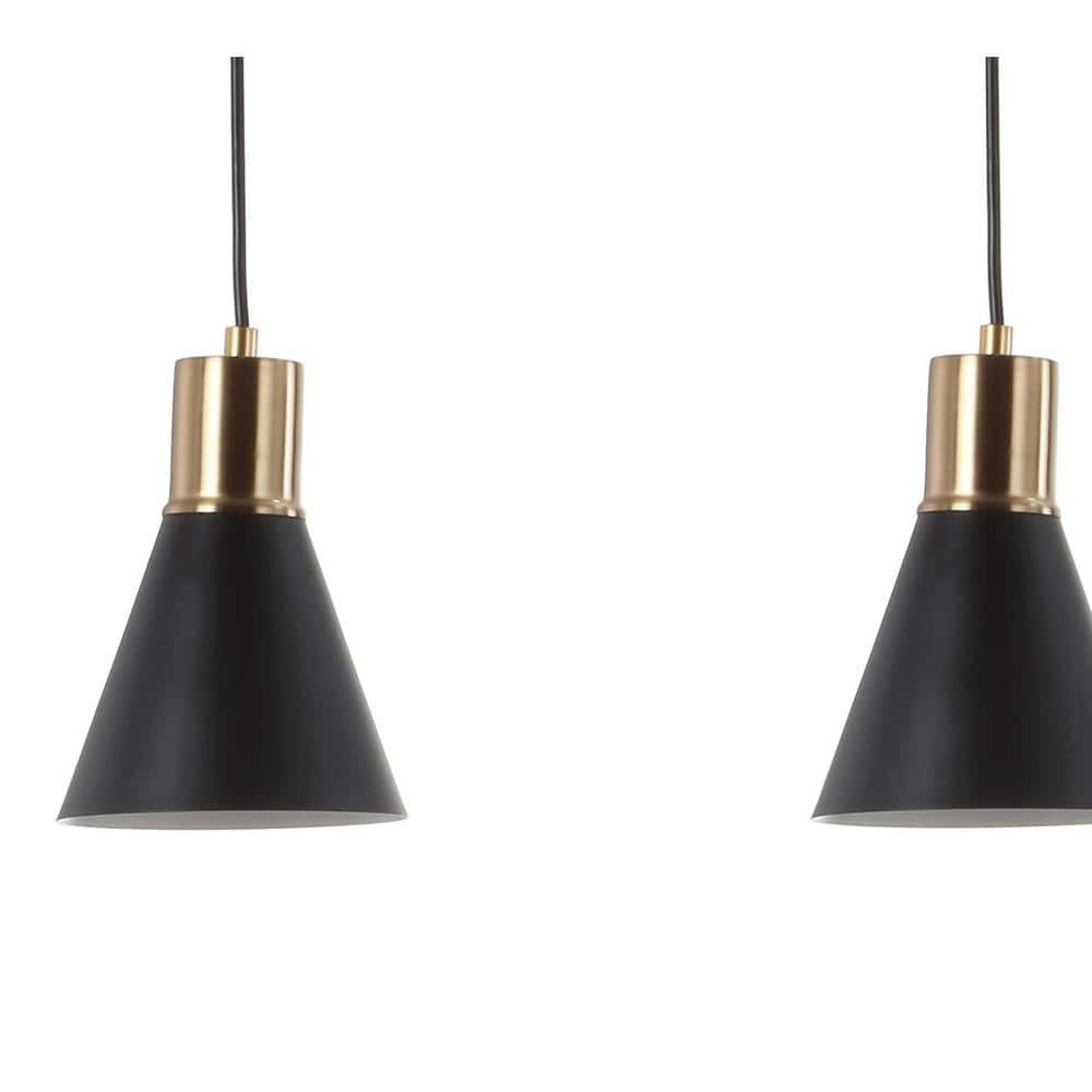 Apollo 33.5" Black and Brass Gold LED Pendant Light