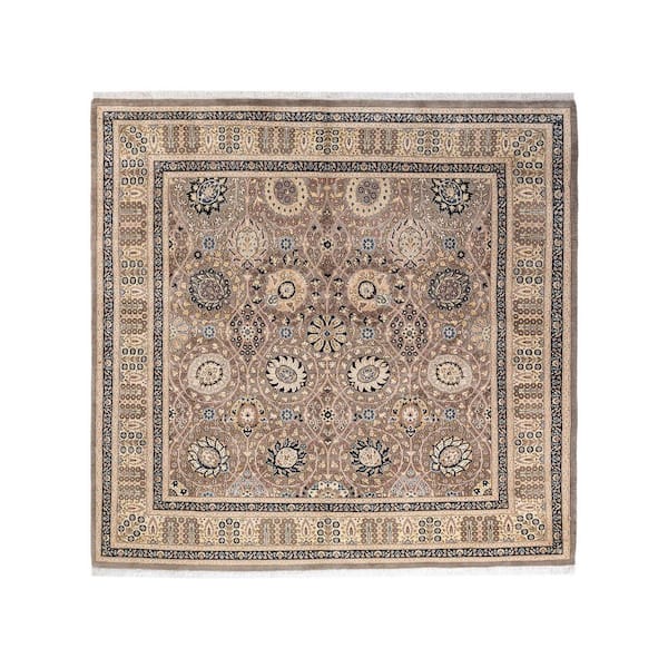 Mogul Light Gray 6 ft. x 9 ft. Oriental Wool Indoor Area Rug