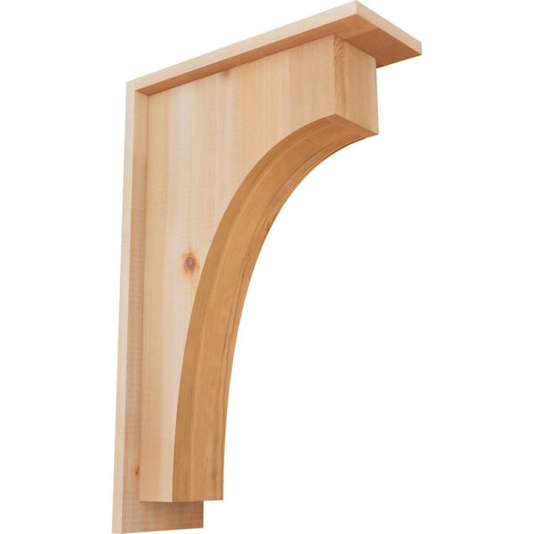Ekena Millwork 5-1/2 in. x 14 in. x 22 in. Western Red Cedar Huntington Smooth Corbel with Backplate