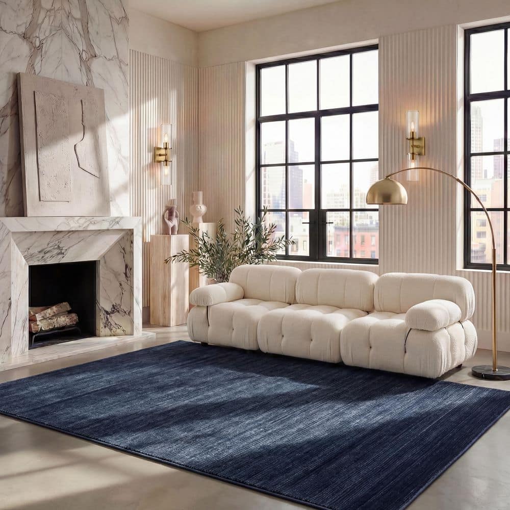 SAFAVIEH Vision Navy 8 ft. x 10 ft. Solid Area Rug VSN606N-8 - The