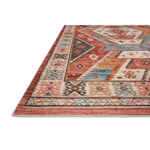 Zion Red/Multi 1 ft. 6 in. x 1 ft. 6 in. Sample Southwestern Tribal Printed Area Rug