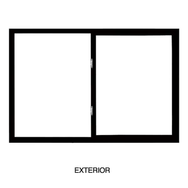 Premium WX 47.5 in. W x 35.5 in H XO Left-Handed Black Ext Vinyl, ProSolar Shade Low E Argon Glass Slider Window