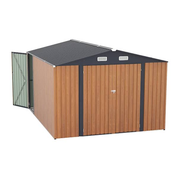 9 ft. W x 11 ft. D Metal Shed with 3 Lockable Doors (99 sq. ft. )