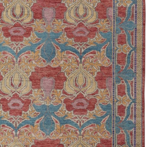 Blue, Red, Yellow Oriental 4 ft. x 6 ft. Area Rug