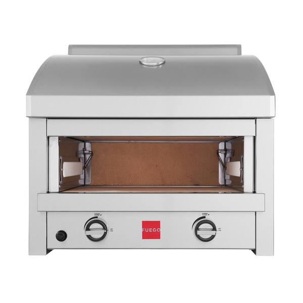 Fuego Premium 27 In 2 Burner Natural Gas Outdoor Pizza Oven In 304 Stainless Steel F27s Pizza Ng The Home Depot