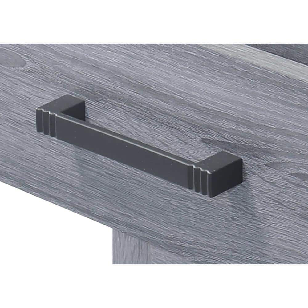 Hudson 3-Drawer Gray Nightstand with Metal Handles