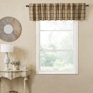 Cider Mill 90 in. L x 16 in. W Plaid Cotton Valance in Khaki Forest Green Russet
