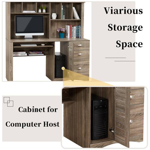 Used brown color office desks with drawers 