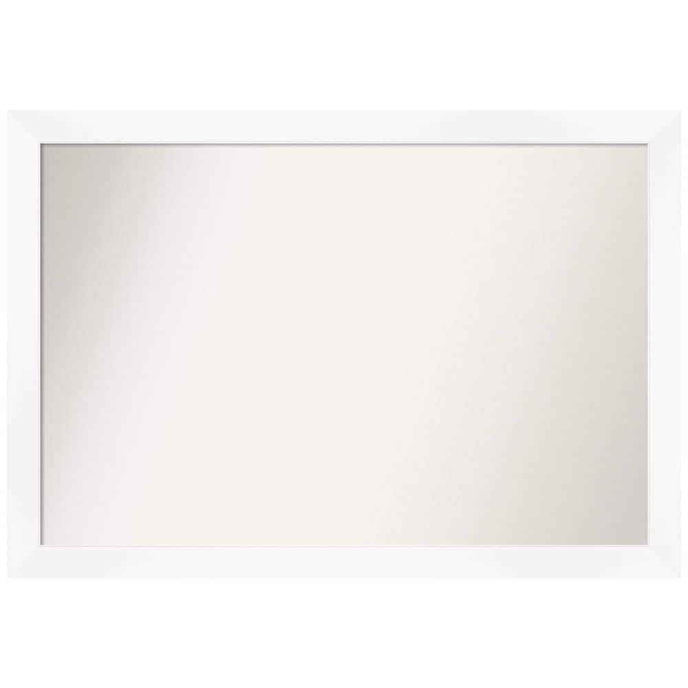 Large White Matte Wall Mounted Bathroom Mirror