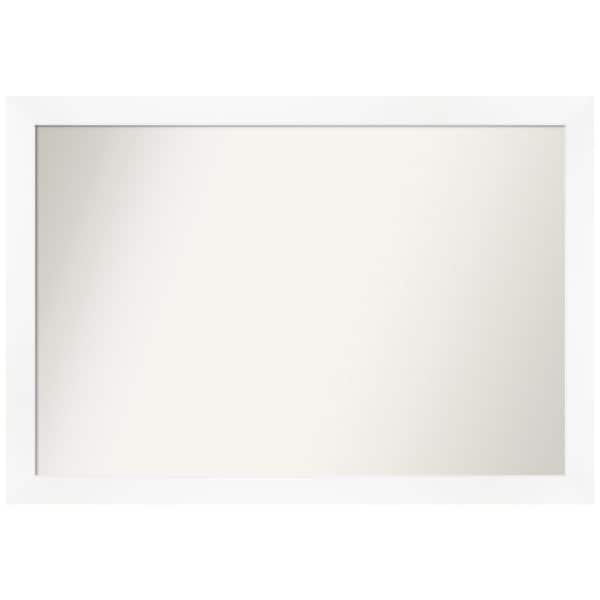 Amanti Art Cabinet White Narrow 39.25 in. W x 27.25 in. H Non-Beveled Bathroom Wall Mirror in White