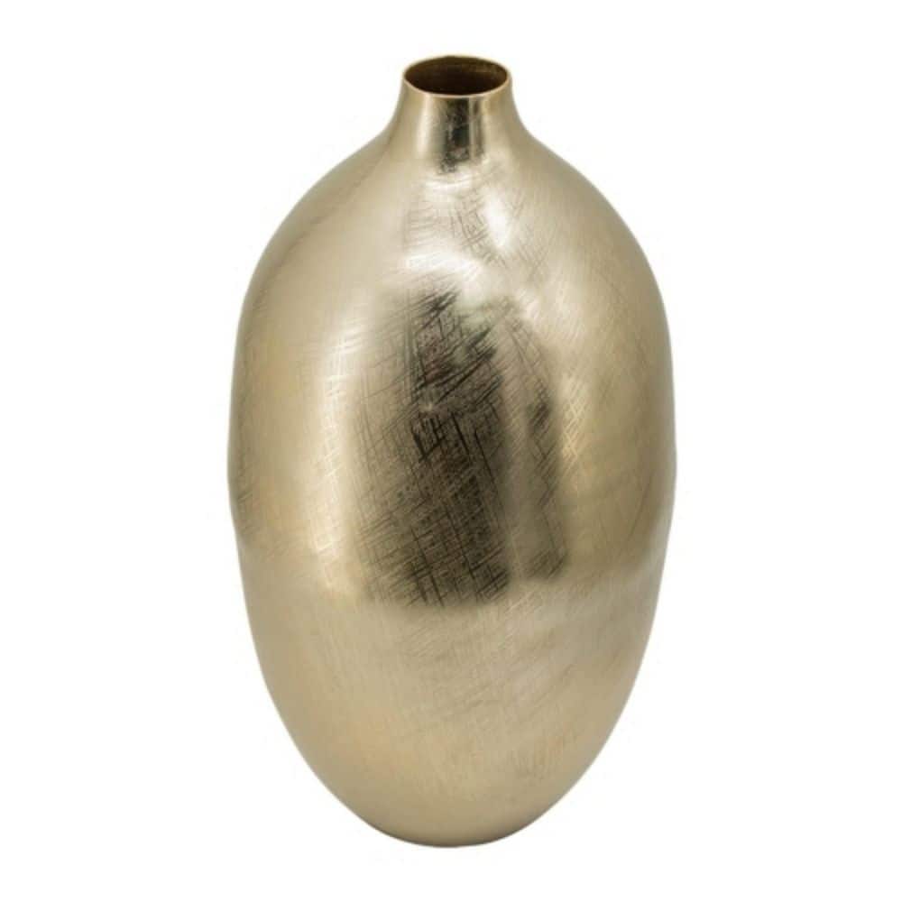 "8.5x8.5x18.5"" Aluminum Vase, Gold Streaks, Modern Textured Design for Tabletop Decor &Living Room" price history on PriceWatchPro