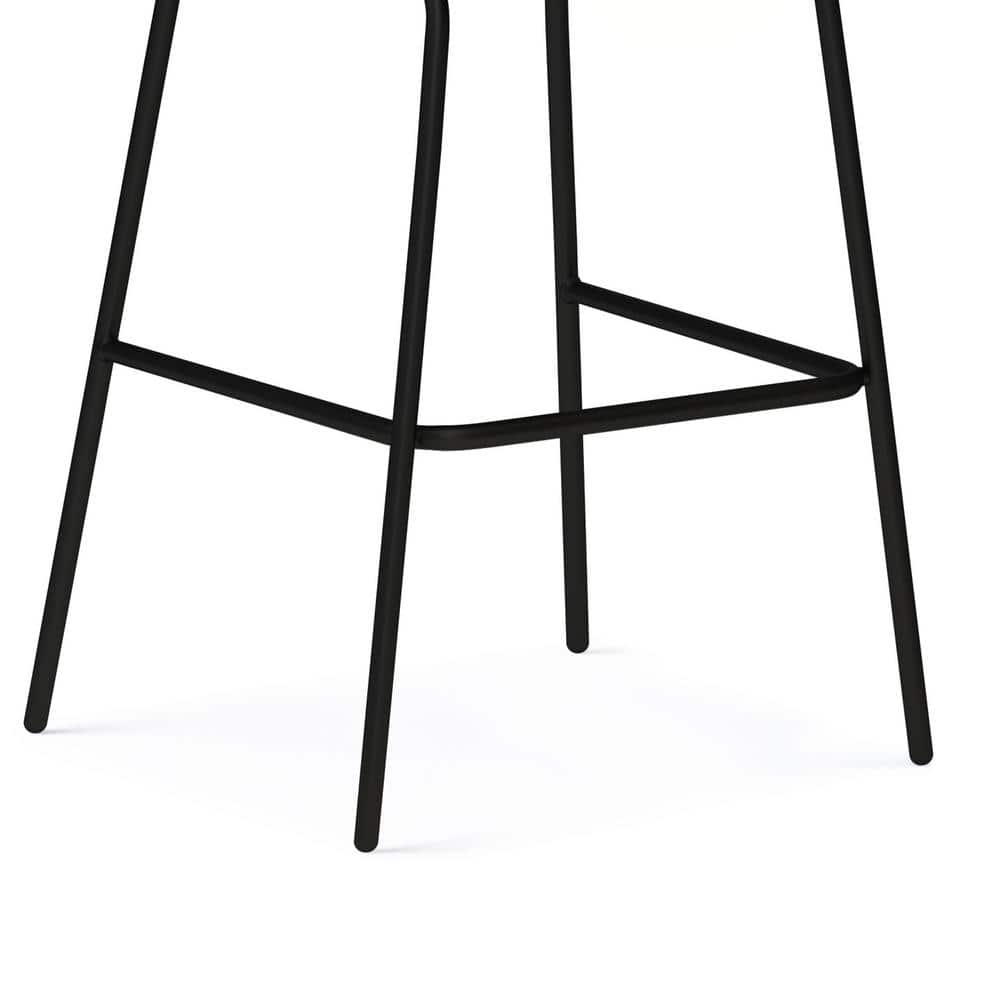 Jolie Distressed Charcoal Grey Faux Leather Counter Height Stools