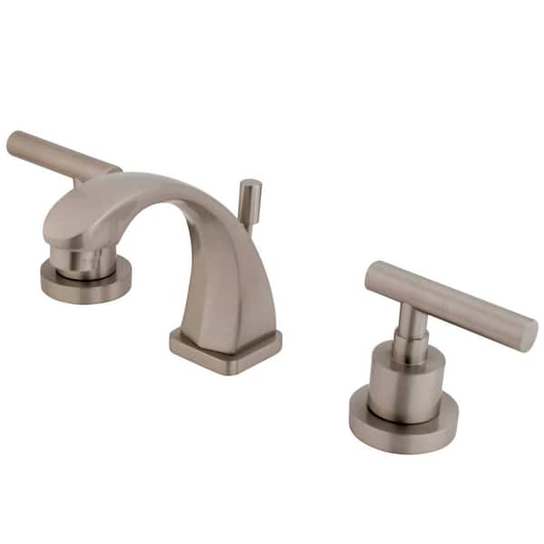 Kingston Brass Manhattan 8 in. Widespread 2-Handle Bathroom Faucet in Brushed Nickel