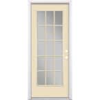 32 in. x 80 in. Golden Haystack 15 Lite Left Hand Clear Glass Painted Steel Prehung Front Door Brickmold/Vinyl Frame