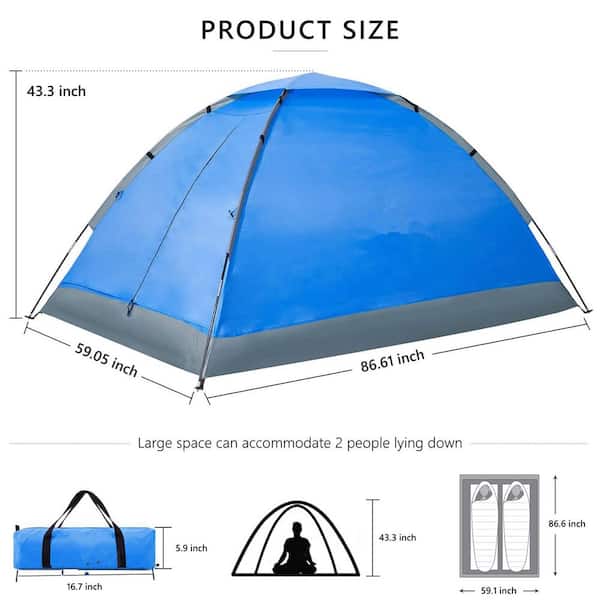 MOEPISY Tents for 7 ft. x 5 ft. Blue Camping Dome 09T34JFL2 - The