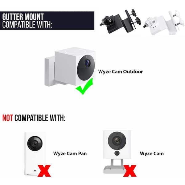 2 Pack, White Built-in Cable Management Delidigi Wyze Cam Wall Mount Bracket ABS Wall Ceiling Holder for Wyze Cam 1080p HD Wireless Smart Home Camera