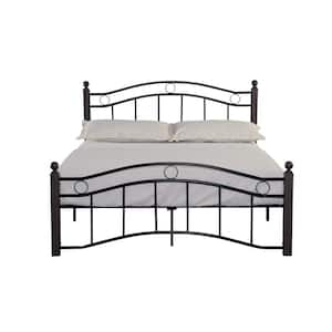 Black Standard Queen Size Metal Platform Bed Frame with Headboard and Footboard