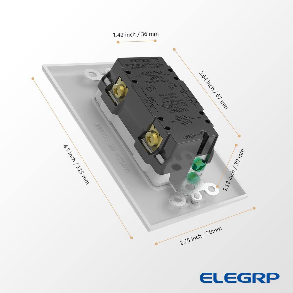 White 15 Amp Tamper Resistant GFCI Duplex Outlet with Wall Plate