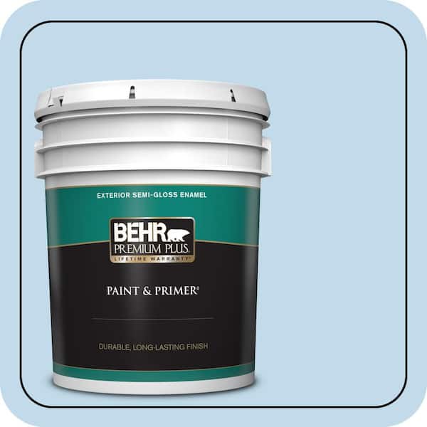 BEHR PREMIUM PLUS 5 gal. #M520-2 After Rain Semi-Gloss Enamel Exterior Paint & Primer