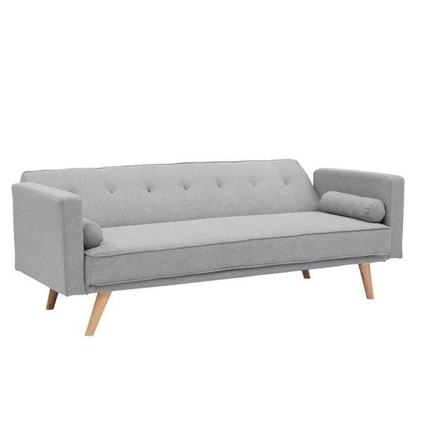 URTR 30 in. W Square Arm Sofa Cotton Upholstery Bed Sofa Modern Style  Straight Sofa with 2 Pillows Linen Sofa in Dark Gray WYX-216G - The Home  Depot