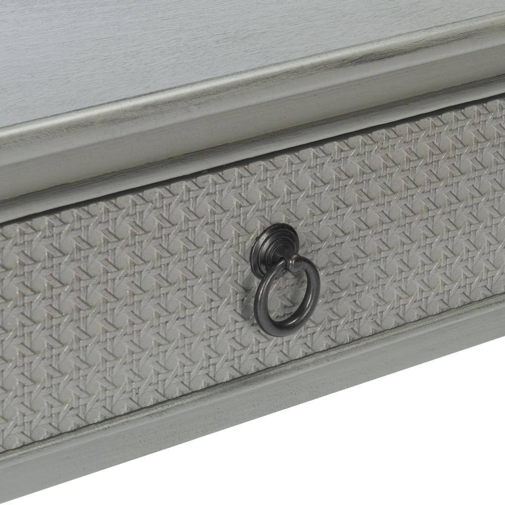 Haines Distressed Grey 22" Rectangular Accent Table with Drawer