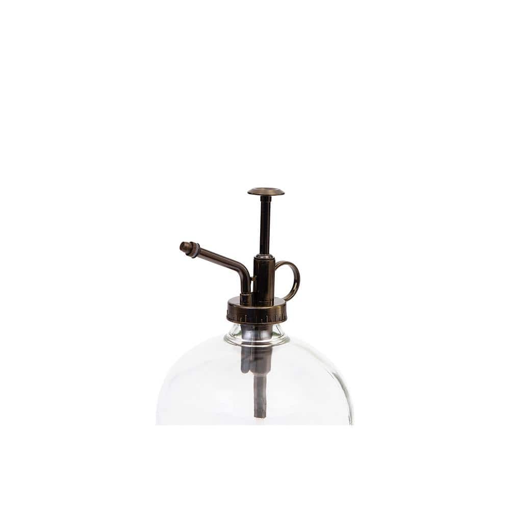 Clear Glass Plant Mister with Silver Metal Top