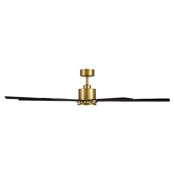 Size Matters 65 in. Smart Indoor/Outdoor Soft Brass/Matte Black Downrod Mount Ceiling Fan w/ Remote Included