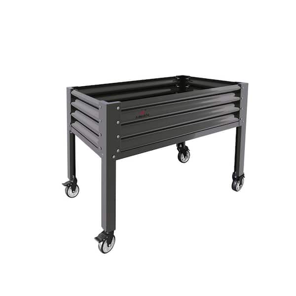 48 in. x 24 in. x 35 in. Grey Galvanized Steel Raised Garden Bed