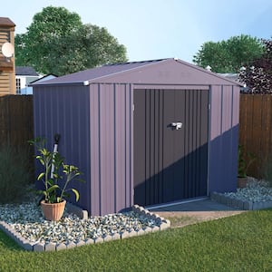 8 ft. W x 6 ft. D Metal Outdoor Storage Shed 48 sq. ft., Gray