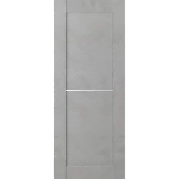 Belldinni Vona 07 1H 32 in. W x 80 in. H x 1-3/4 in. D 1-Panel Solid Core Light Urban Prefinished Wood Interior Door Slab