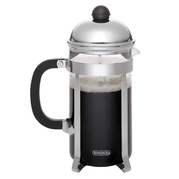 Bonsenkitchen CP3901 French Press Coffee Tea Maker 33oz Built-in Timer, 304  Stainless Steel Coffee Press with 4 Filter for Home Office Coffee Maker