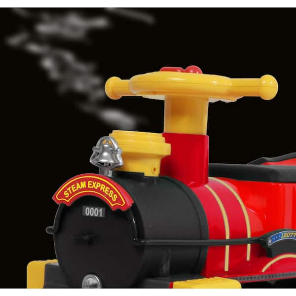 Rollplay Steam Train 6-Volt 1PMH Ride-On Vehicle Toy with 23 Feet