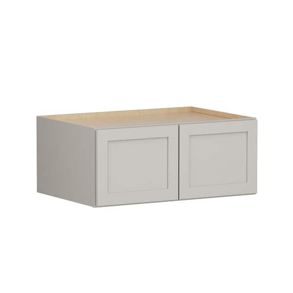 SIMPLY WOODMARK PRO Shaker Full Overlay 36 in. W x 24 in. D x 15 in. H Plywood Assembled Wall Kitchen Cabinet in Stone Gray