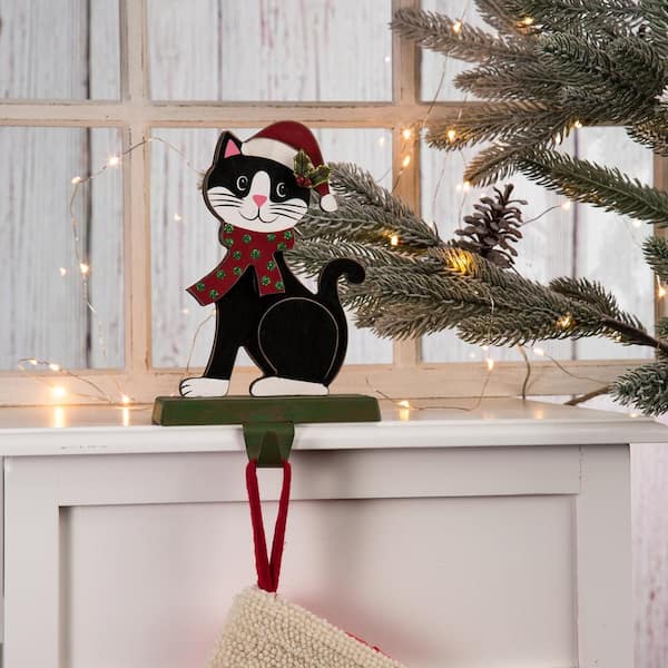 7.76 in. H Wooden/Metal Cat Stocking Holder