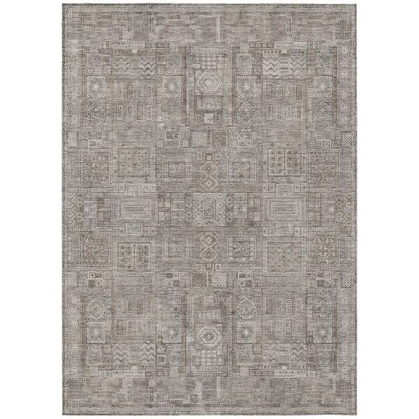Chantille Machine Washable Indoor/Outdoor Abstract ACN2804 Brown 10 ft. x 14 ft. Area Rug
